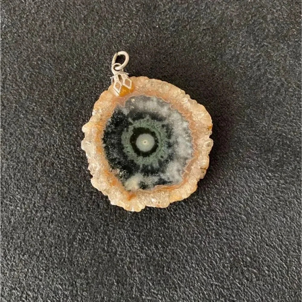Quartz Amethyst Cut Pendant 1.25” x 1.12” crystal jewelry